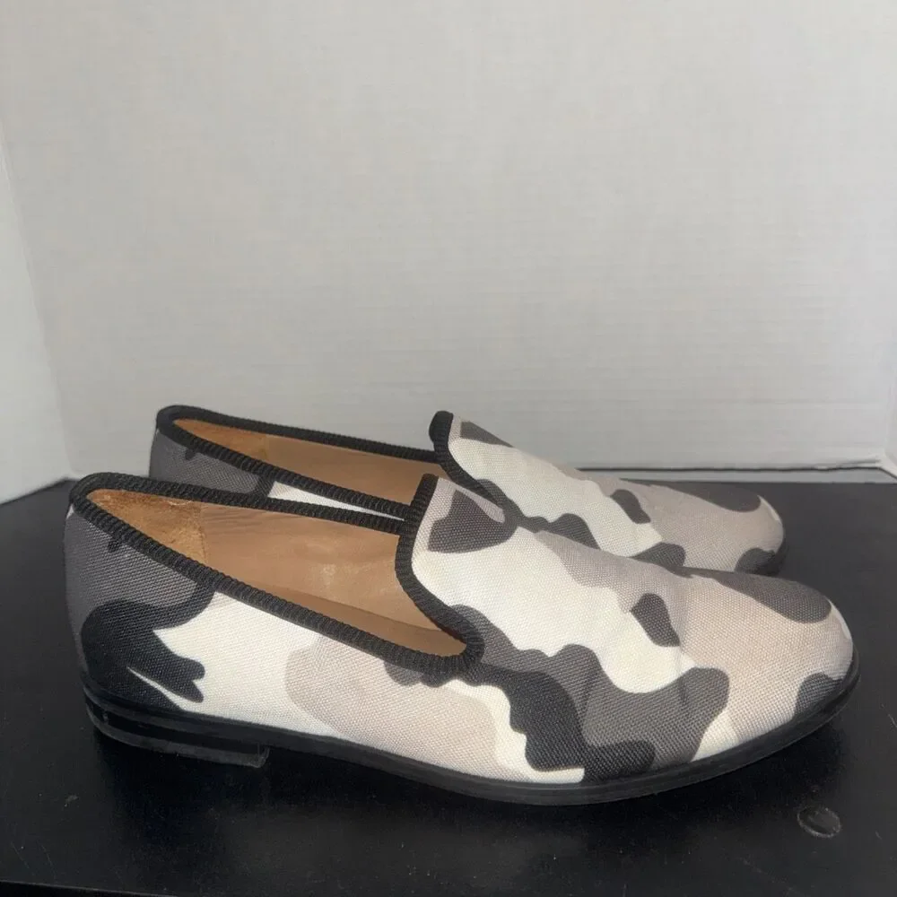 Duke Dexter Shoes Stormtrooper Loafers Camo  White Grey Handmade 9